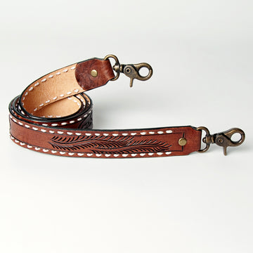 American Darling ADSTF125WHBU Hand Tooled Genuine Leather Crossbody Handle Strap For Bags